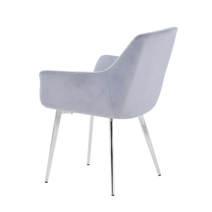 Jofran - Stella Contemporary Modern Upholstered Platinum Dining Chair with Chrome Legs (Set of 2) Platinum - 2271-STELLACHPLT view 4
