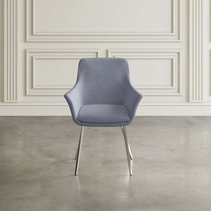 Jofran - Stella Contemporary Modern Upholstered Platinum Dining Chair with Chrome Legs (Set of 2) Platinum - 2271-STELLACHPLT view 6
