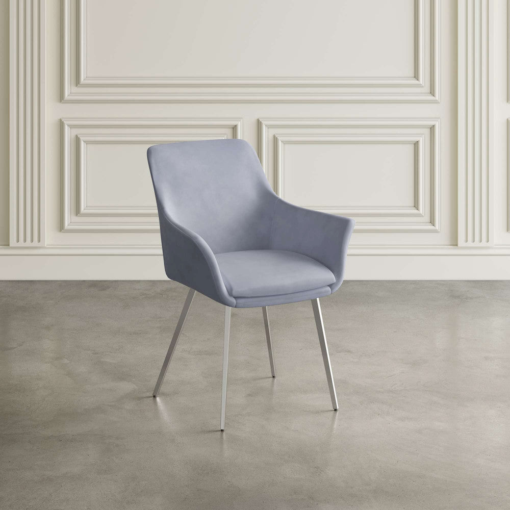 Jofran - Stella Contemporary Modern Upholstered Platinum Dining Chair with Chrome Legs (Set of 2) Platinum - 2271-STELLACHPLT view 7