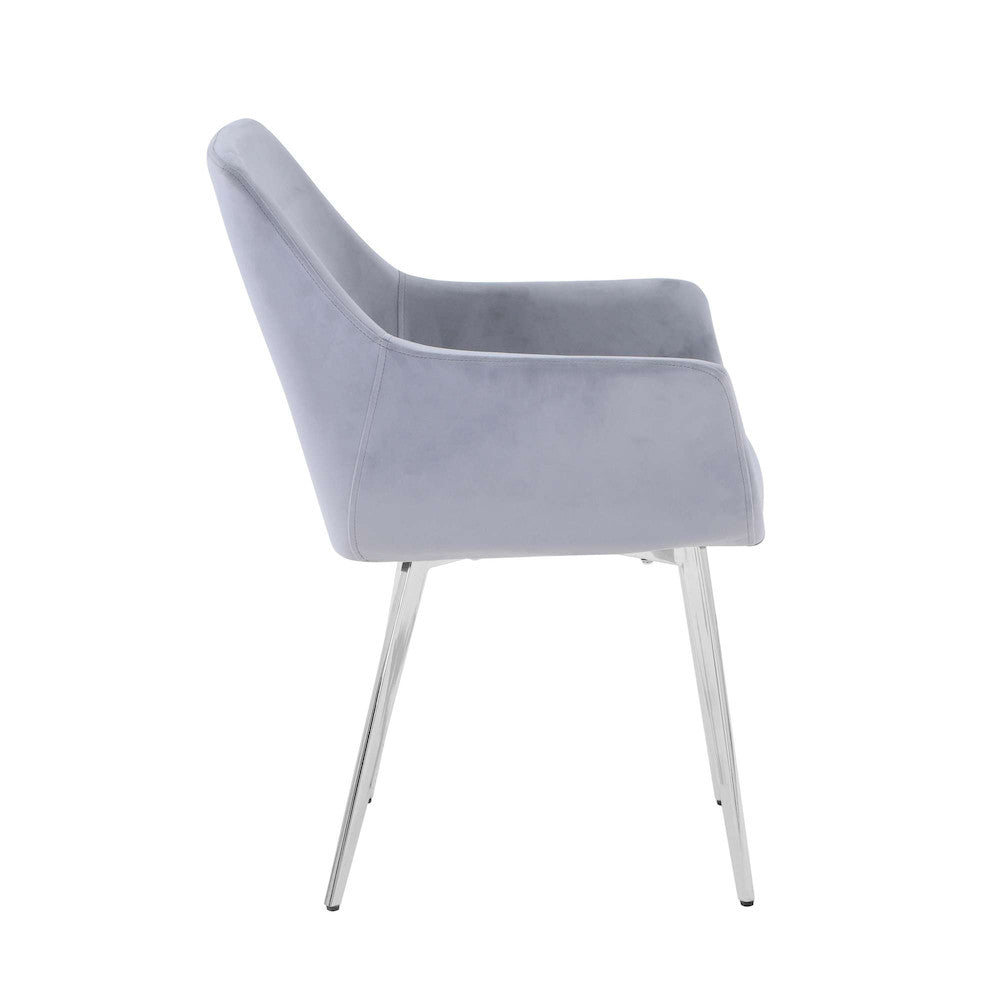Jofran - Stella Contemporary Modern Upholstered Platinum Dining Chair with Chrome Legs (Set of 2) Platinum - 2271-STELLACHPLT view 9