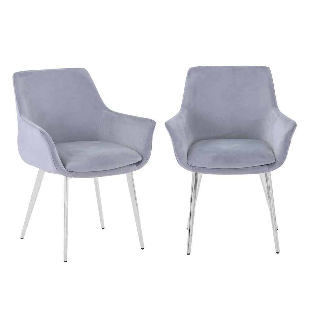 Jofran - Stella Contemporary Modern Upholstered Platinum Dining Chair with Chrome Legs (Set of 2) Platinum - 2271-STELLACHPLT view 10