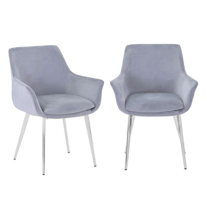Jofran - Stella Contemporary Modern Upholstered Platinum Dining Chair with Chrome Legs (Set of 2) Platinum - 2271-STELLACHPLT view 10