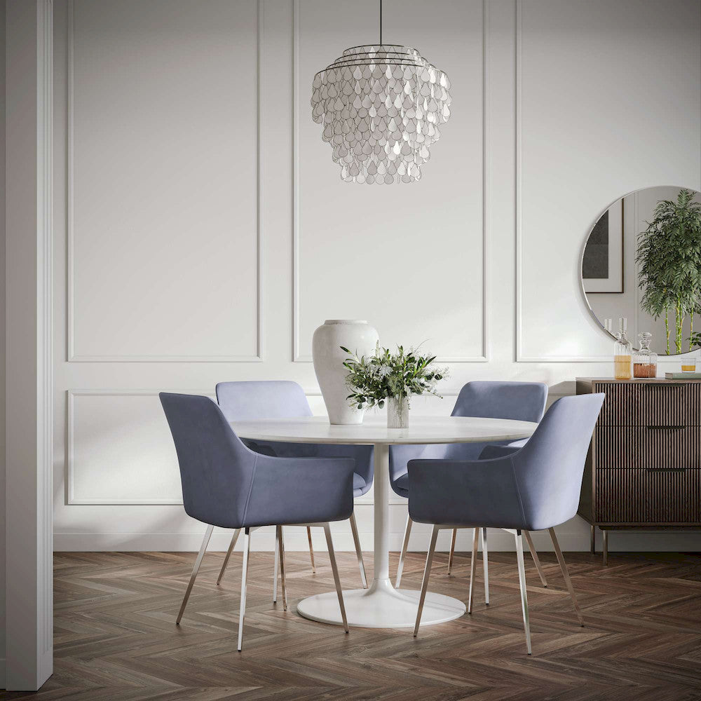 Jofran - Stella Contemporary Modern Upholstered Platinum Dining Chair with Chrome Legs (Set of 2) Platinum - 2271-STELLACHPLT view 11