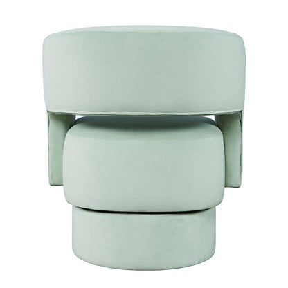 Jofran - Sutton Mid-Century Modern Upholstered Split-Back Curved Sculpture Swivel Accent Chair - Mint - SUTTON-SW-MINT view 3