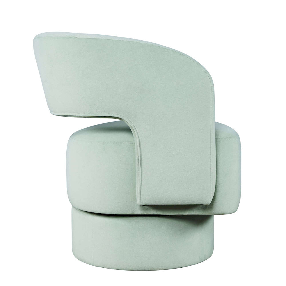 Jofran - Sutton Mid-Century Modern Upholstered Split-Back Curved Sculpture Swivel Accent Chair - Mint - SUTTON-SW-MINT view 8