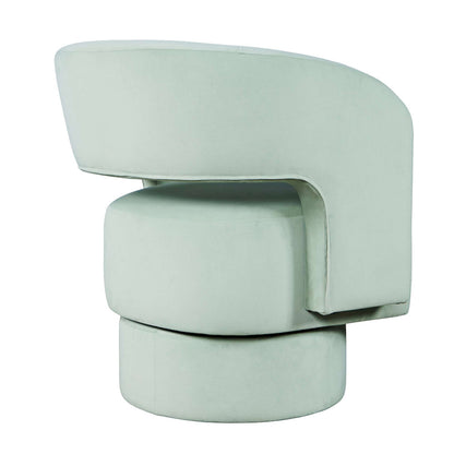 Jofran - Sutton Mid-Century Modern Upholstered Split-Back Curved Sculpture Swivel Accent Chair - Mint - SUTTON-SW-MINT view 9