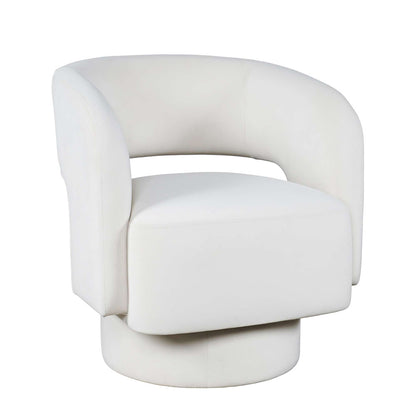 Jofran - Sutton Mid-Century Modern Upholstered Split-Back Curved Sculpture Swivel Accent Chair - Natural - SUTTON-SW-NATURAL view 2