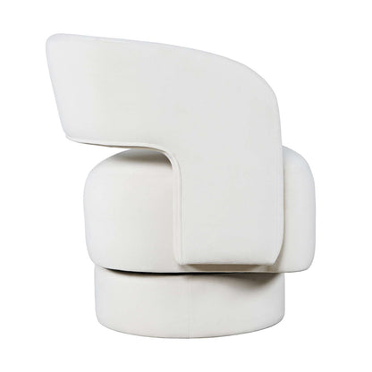 Jofran - Sutton Mid-Century Modern Upholstered Split-Back Curved Sculpture Swivel Accent Chair - Natural - SUTTON-SW-NATURAL view 8