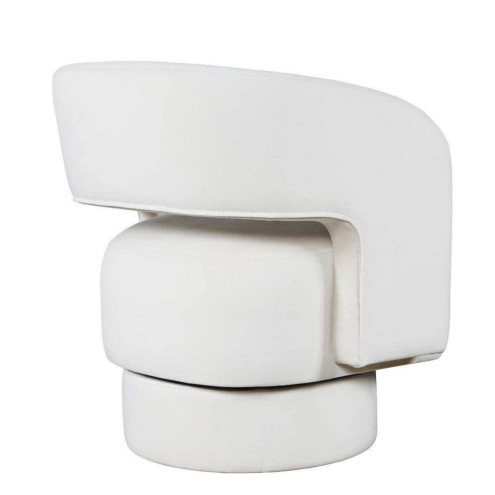 Jofran - Sutton Mid-Century Modern Upholstered Split-Back Curved Sculpture Swivel Accent Chair - Natural - SUTTON-SW-NATURAL view 9