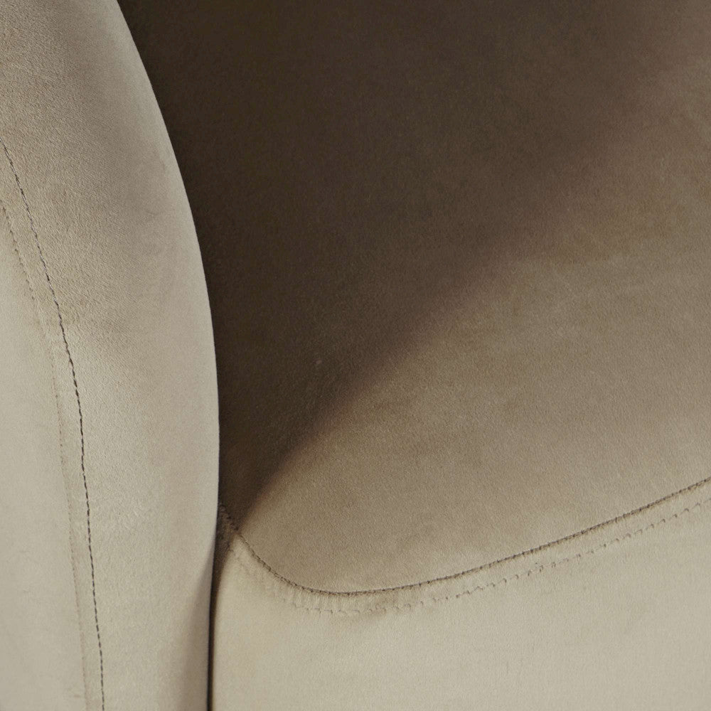 Jofran - Sutton Mid-Century Modern Upholstered Split-Back Curved Sculpture Swivel Accent Chair - Sand - SUTTON-SW-SAND view 7