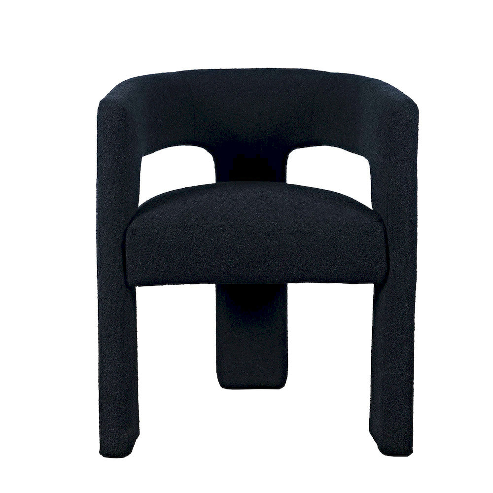 Jofran - Sven Modern Contemporary Upholstered Three-Leg Curved Back Dining Chair in Black - SVEN-CH-BLACK view 1