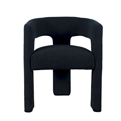 Jofran - Sven Modern Contemporary Upholstered Three-Leg Curved Back Dining Chair in Black - SVEN-CH-BLACK view 1