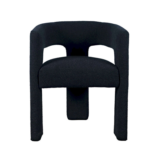 Jofran - Sven Modern Contemporary Upholstered Three-Leg Curved Back Dining Chair in Black - SVEN-CH-BLACK view 1