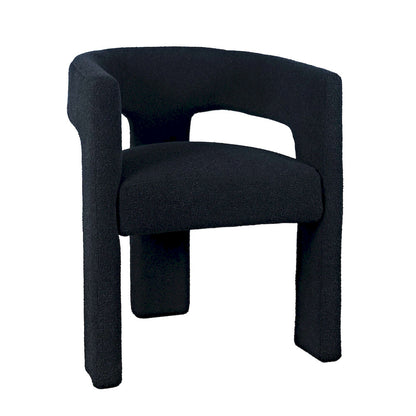 Jofran - Sven Modern Contemporary Upholstered Three-Leg Curved Back Dining Chair in Black - SVEN-CH-BLACK view 2