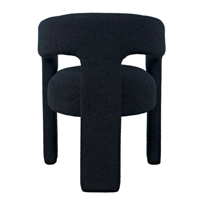 Jofran - Sven Modern Contemporary Upholstered Three-Leg Curved Back Dining Chair in Black - SVEN-CH-BLACK view 4