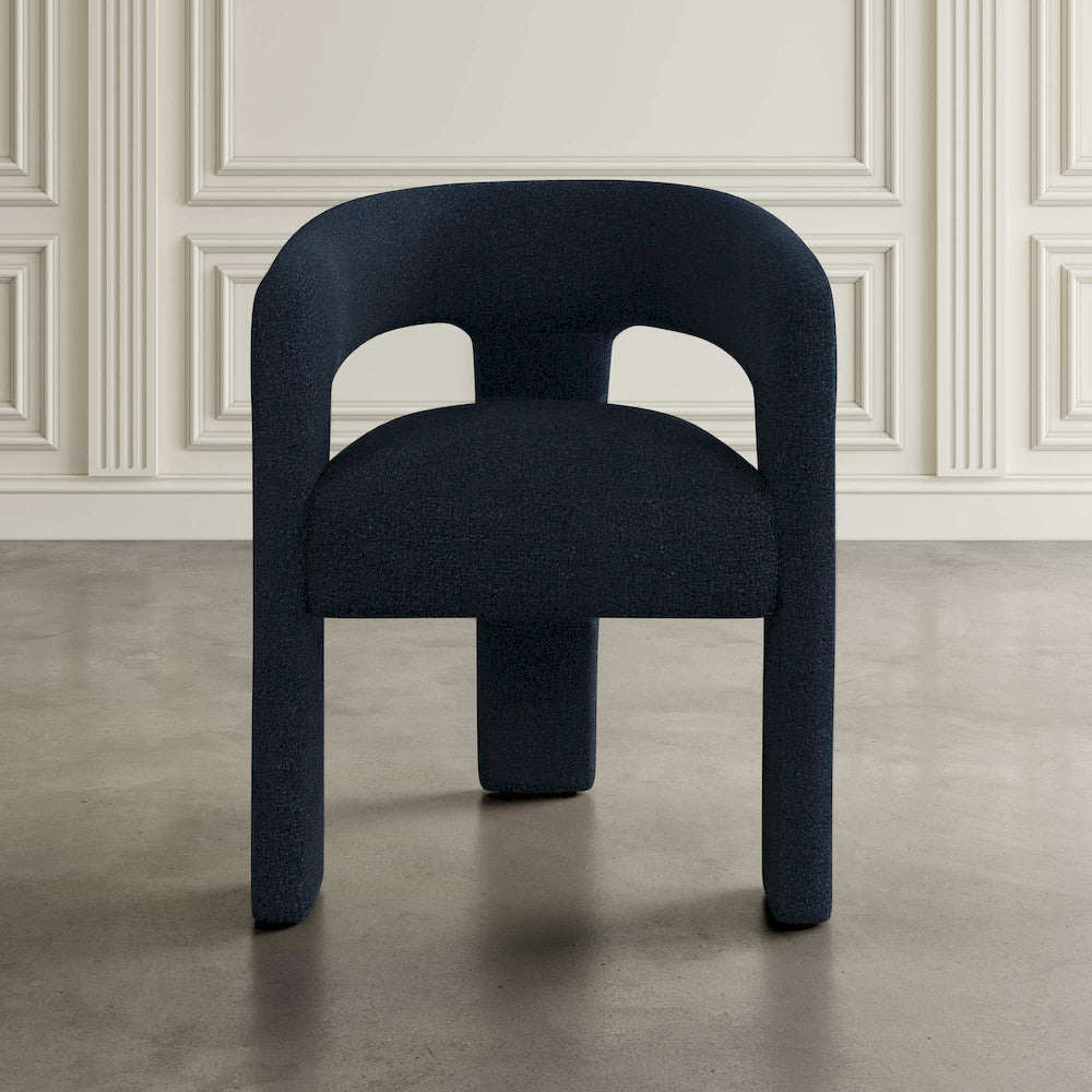 Jofran - Sven Modern Contemporary Upholstered Three-Leg Curved Back Dining Chair in Black - SVEN-CH-BLACK view 5