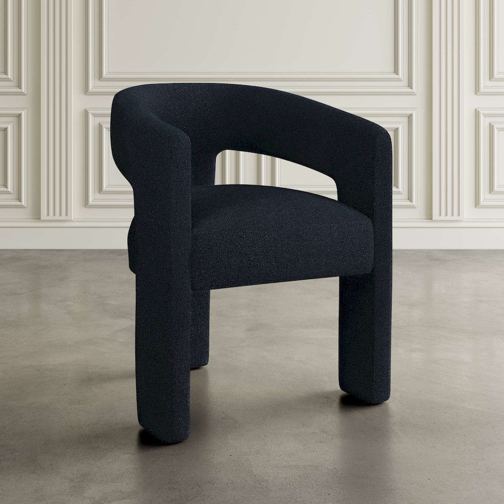 Jofran - Sven Modern Contemporary Upholstered Three-Leg Curved Back Dining Chair in Black - SVEN-CH-BLACK view 6