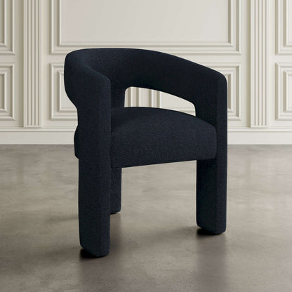 Jofran - Sven Modern Contemporary Upholstered Three-Leg Curved Back Dining Chair in Black - SVEN-CH-BLACK view 6
