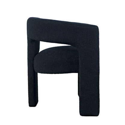 Jofran - Sven Modern Contemporary Upholstered Three-Leg Curved Back Dining Chair in Black - SVEN-CH-BLACK view 8
