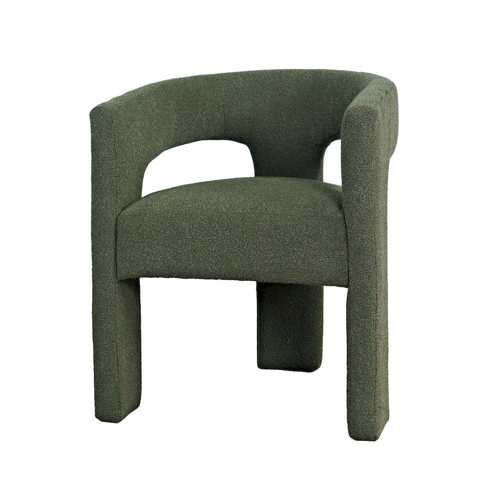 Jofran - Sven Modern Contemporary Upholstered Three-Leg Curved Back Dining Chair - SVEN-CH-FOREST view 3