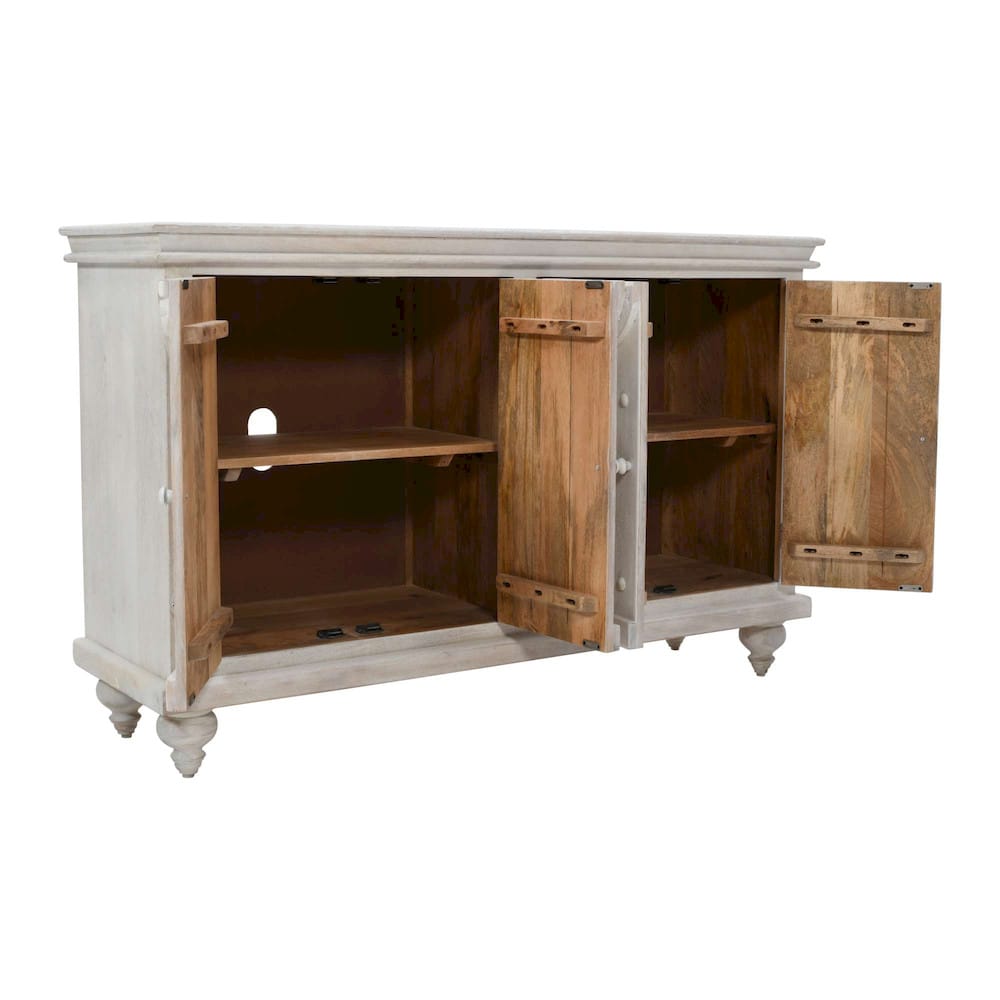 Jofran - Taj 60in Hand Carved Solid Wood Global Bohemian Four-Door Sideboard Cabinet - 2357-60 view 8