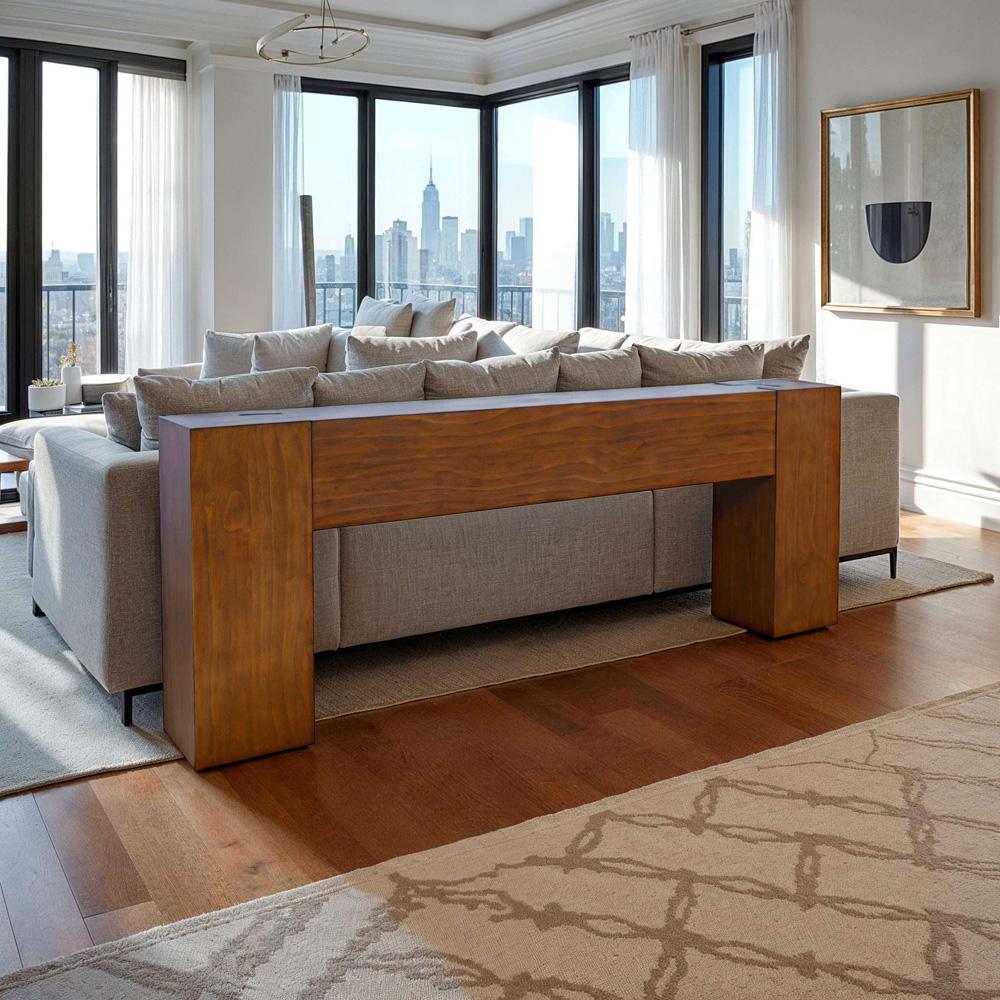 Jofran - Taos Modern Rustic 79in Dovetailed Sofa Console Table in Chestnut - 2465-4 veiw 7