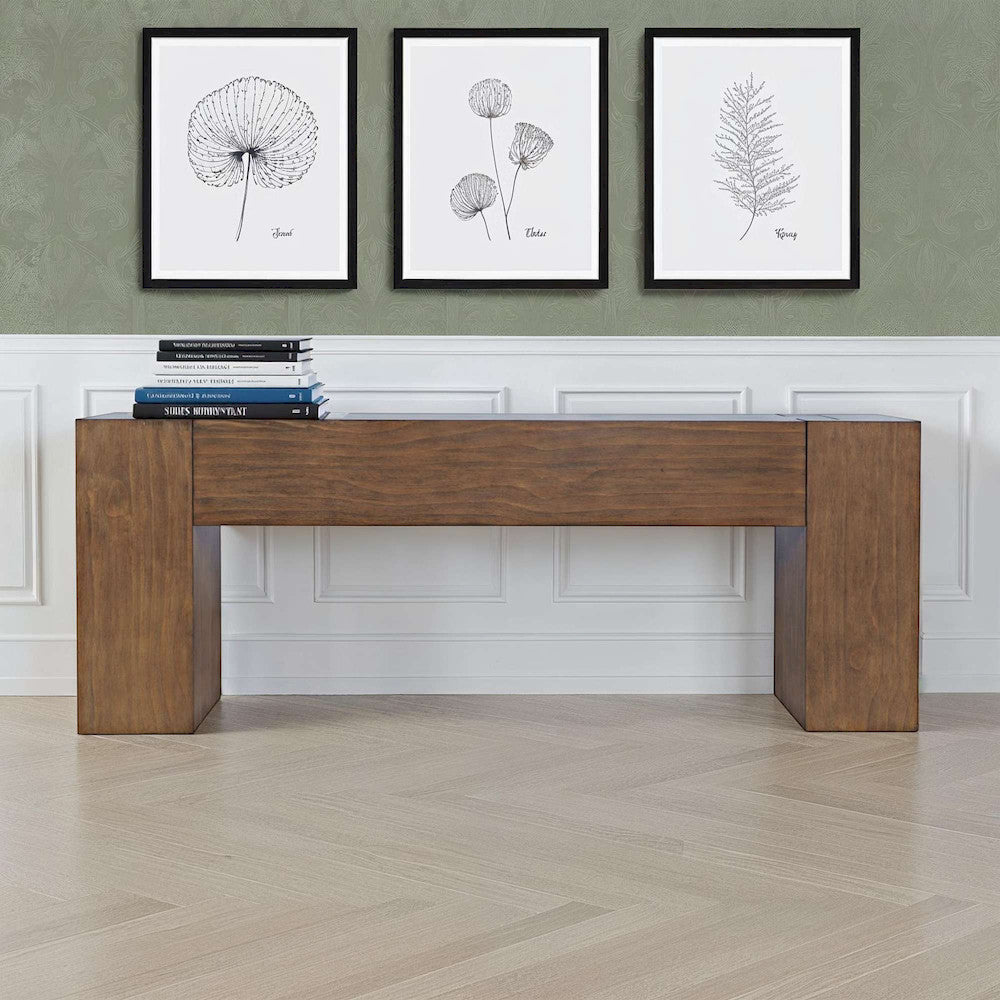 Jofran - Taos Modern Rustic 79in Dovetailed Sofa Console Table in Chestnut - 2465-4 view 4