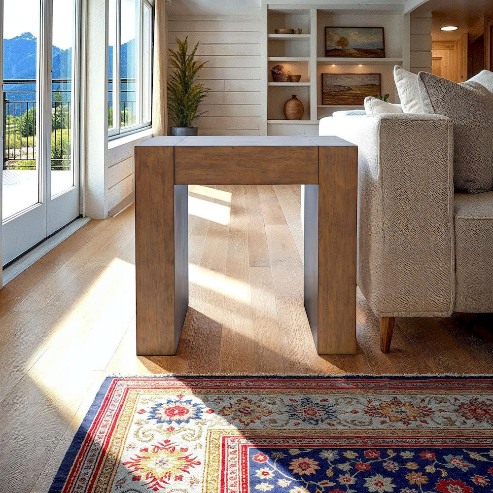 Jofran - Taos Modern Rustic Square Dovetailed End Table in Chestnut - 2465-3 view 8