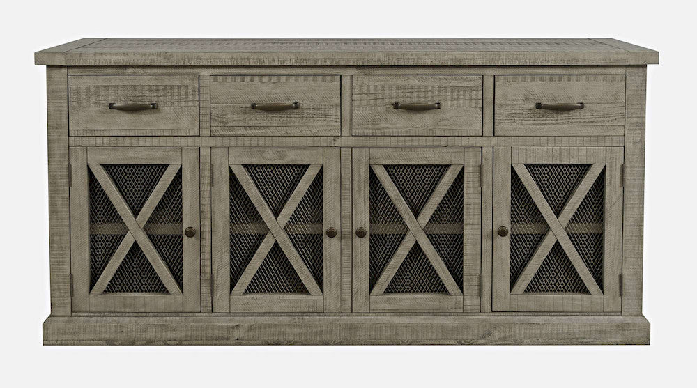 Jofran - Telluride 70in Rustic Distressed Pine Four Drawer Sideboard Buffet Server, Driftwood Grey - 2231-70 view 1