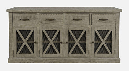 Jofran - Telluride 70in Rustic Distressed Pine Four Drawer Sideboard Buffet Server, Driftwood Grey - 2231-70 view 1