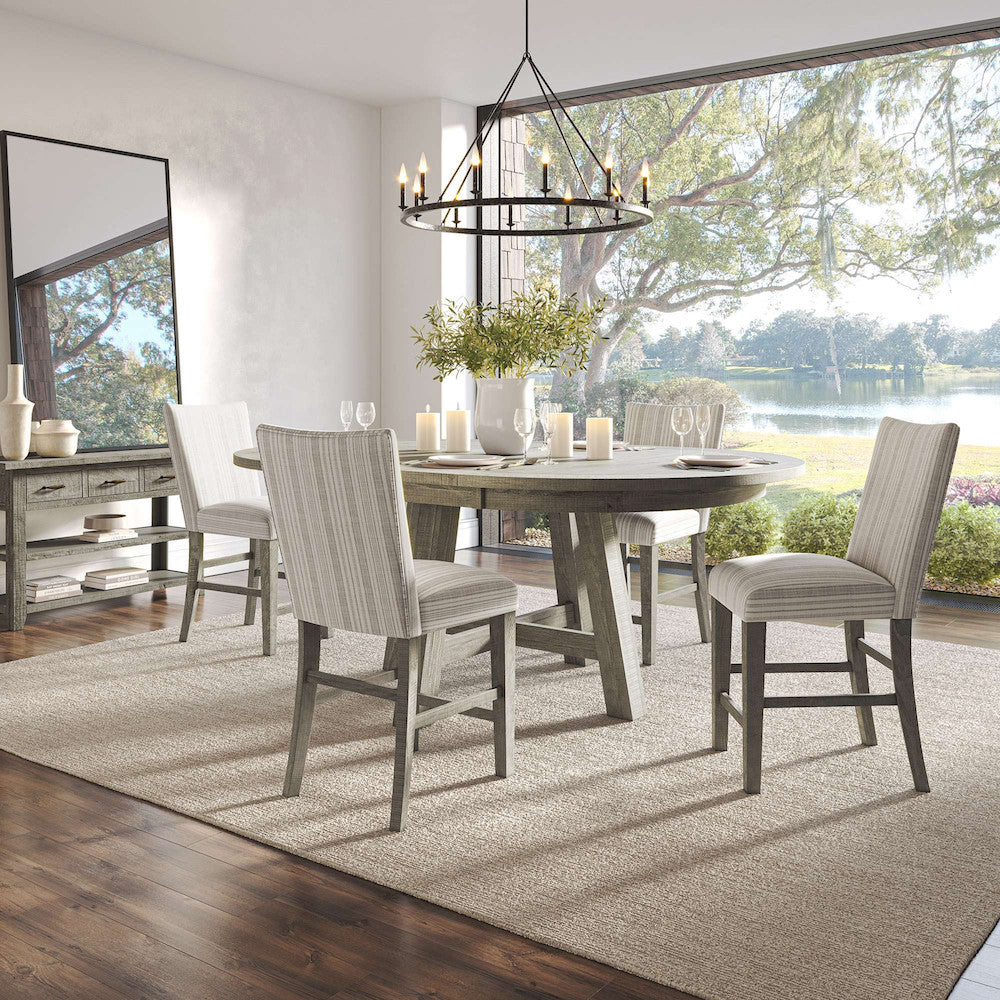 Jofran - Telluride Contemporary Rustic Farmhouse Five Piece Counter Height Dining Table Set, Driftwood Grey - 2231-54C-4U view 12