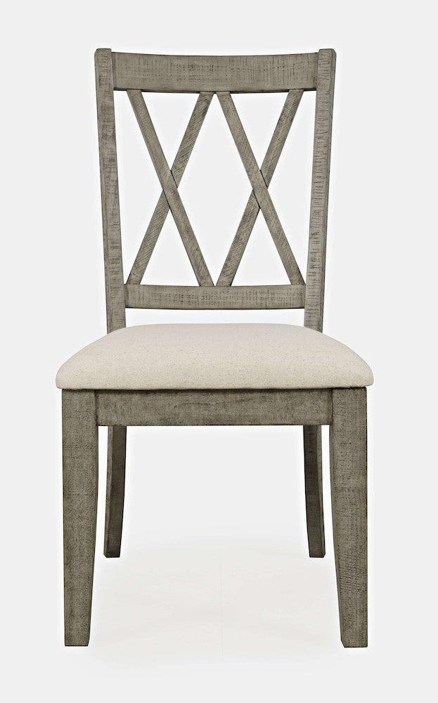 Jofran - Telluride Contemporary Rustic Farmhouse Five Piece Counter Height Dining Table Set with Cross Back Stools, Driftwood Grey - 2231-54C-5UXB view 5