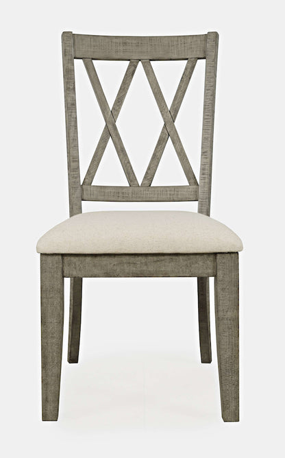 Jofran - Telluride Contemporary Rustic Farmhouse Five Piece Counter Height Dining Table Set with Cross Back Stools, Driftwood Grey - 2231-54C-5UXB view 5