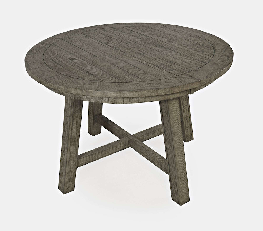 Jofran - Telluride Contemporary Rustic Farmhouse Round to Oval Counter Height Dining Table, Driftwood Grey - 2231-54BCHKT view 6