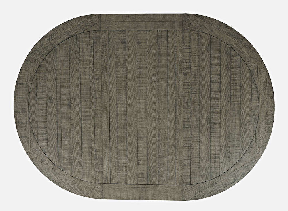 Jofran - Telluride Contemporary Rustic Farmhouse Round to Oval Counter Height Dining Table, Driftwood Grey - 2231-54BCHKT view 7