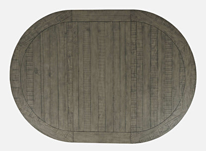 Jofran - Telluride Contemporary Rustic Farmhouse Round to Oval Counter Height Dining Table, Driftwood Grey - 2231-54BCHKT view 7