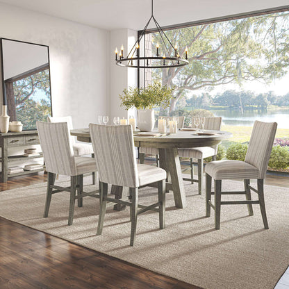Jofran - Telluride Contemporary Rustic Farmhouse Round to Oval Counter Height Dining Table, Driftwood Grey - 2231-54BCHKT view 8