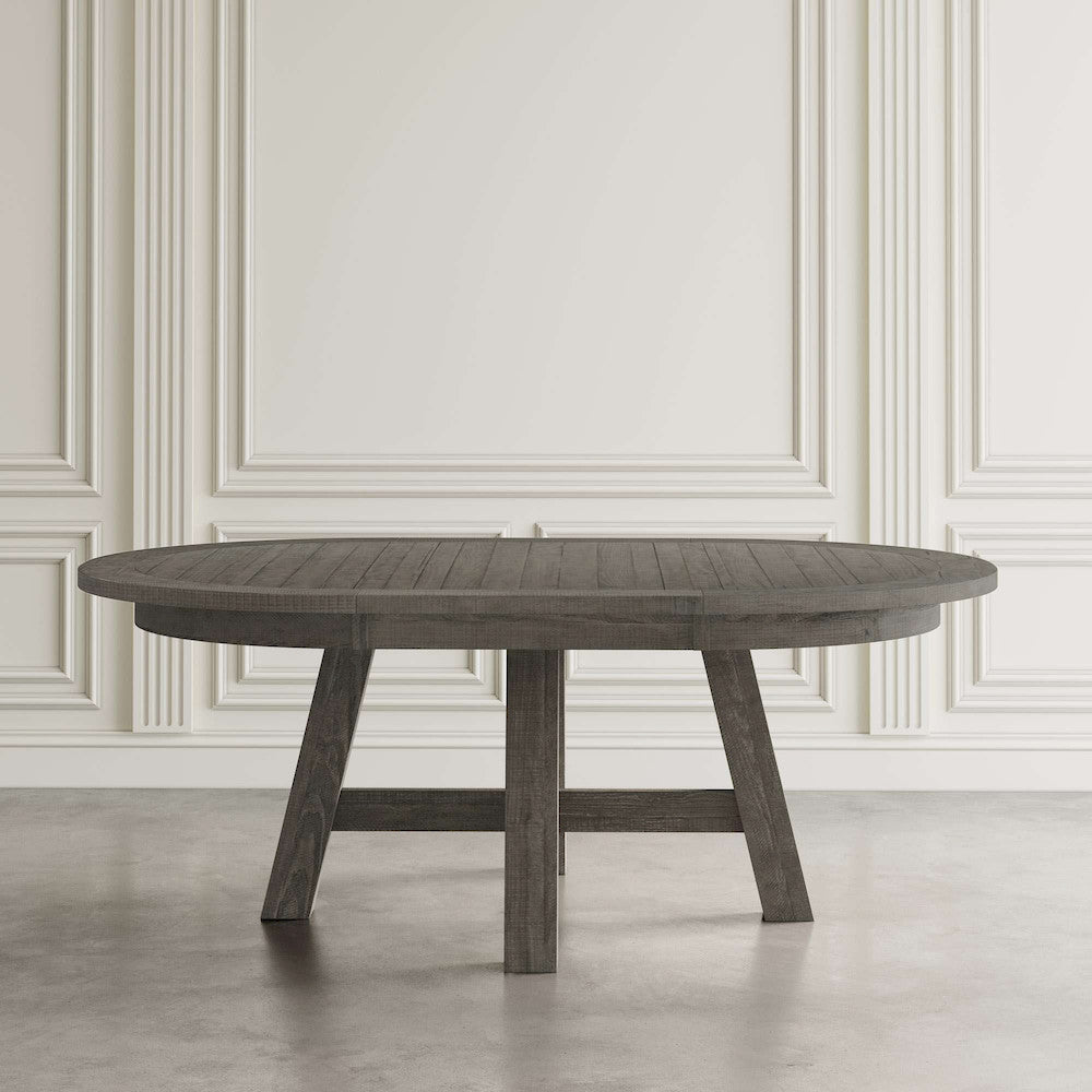 Jofran - Telluride Contemporary Rustic Farmhouse Round to Oval Dining Table, Driftwood Grey - 2231-54BDNGKT view 3