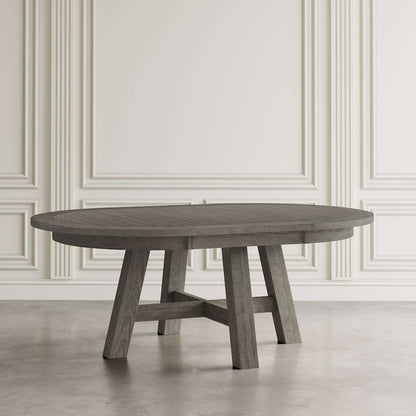 Jofran - Telluride Contemporary Rustic Farmhouse Round to Oval Dining Table, Driftwood Grey - 2231-54BDNGKT view 4