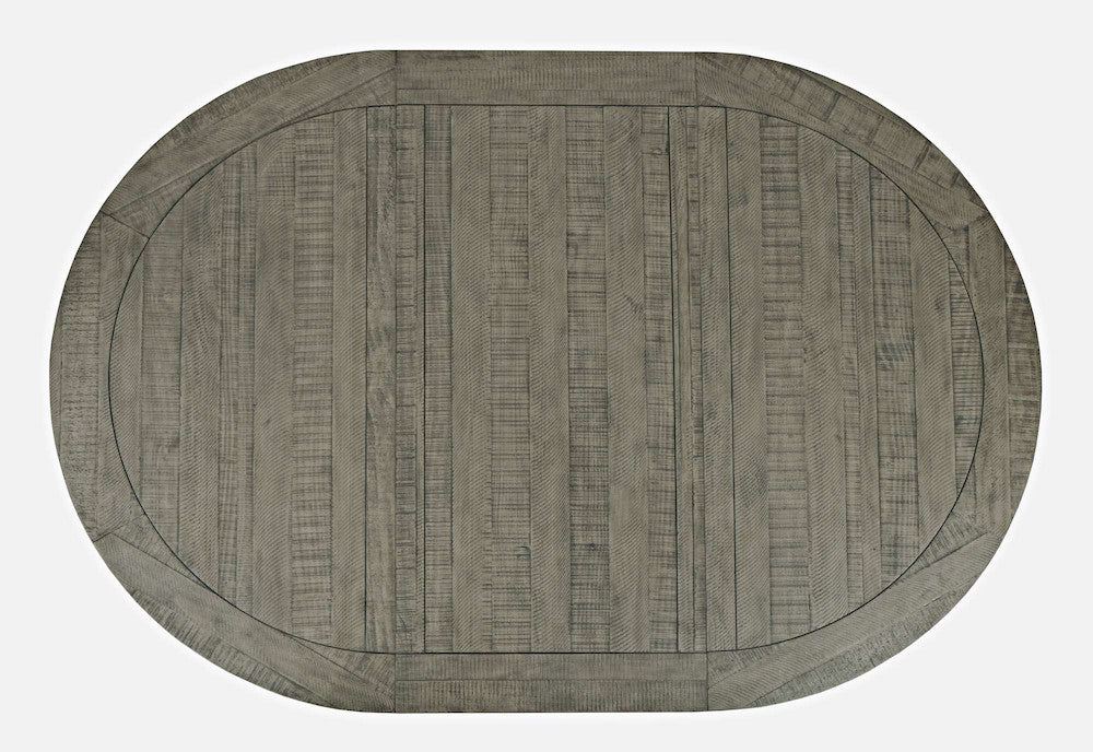 Jofran - Telluride Contemporary Rustic Farmhouse Round to Oval Dining Table, Driftwood Grey - 2231-54BDNGKT view 7