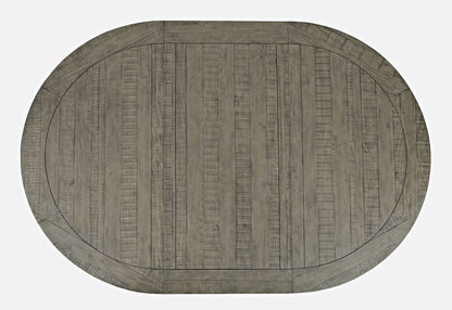Jofran - Telluride Contemporary Rustic Farmhouse Round to Oval Dining Table, Driftwood Grey - 2231-54BDNGKT view 7