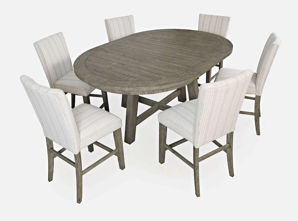 Jofran - Telluride Contemporary Rustic Farmhouse Seven Piece Counter Height Dining Table Set, Driftwood Grey - 2231-54C-6U view 2