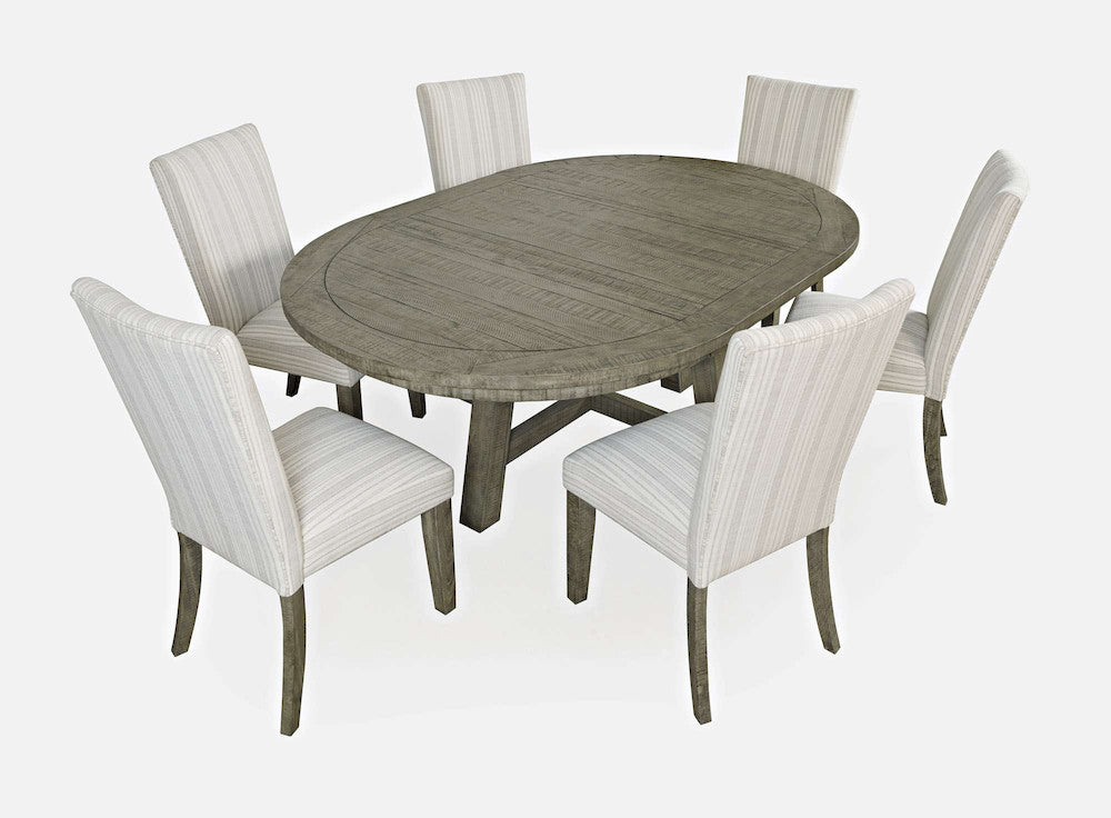 Jofran - Telluride Contemporary Rustic Farmhouse Seven Piece Dining Table Set, Driftwood Grey - 2231-54D-6U view 2