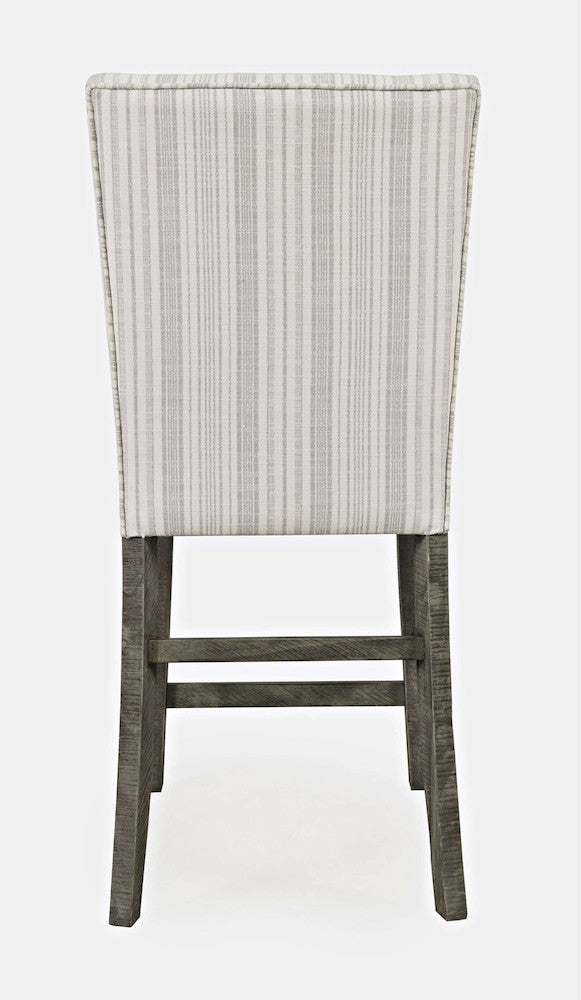 Jofran - Telluride Contemporary Rustic Pine Parsons Striped Upholstery Counter Stool (Set of 2) Driftwood Grey - 2231-BS405KD view 3