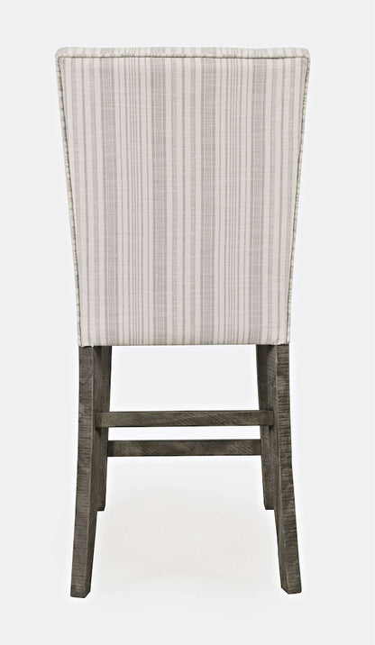Jofran - Telluride Contemporary Rustic Pine Parsons Striped Upholstery Counter Stool (Set of 2) Driftwood Grey - 2231-BS405KD view 3