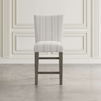 Jofran - Telluride Contemporary Rustic Pine Parsons Striped Upholstery Counter Stool (Set of 2) Driftwood Grey - 2231-BS405KD view 4