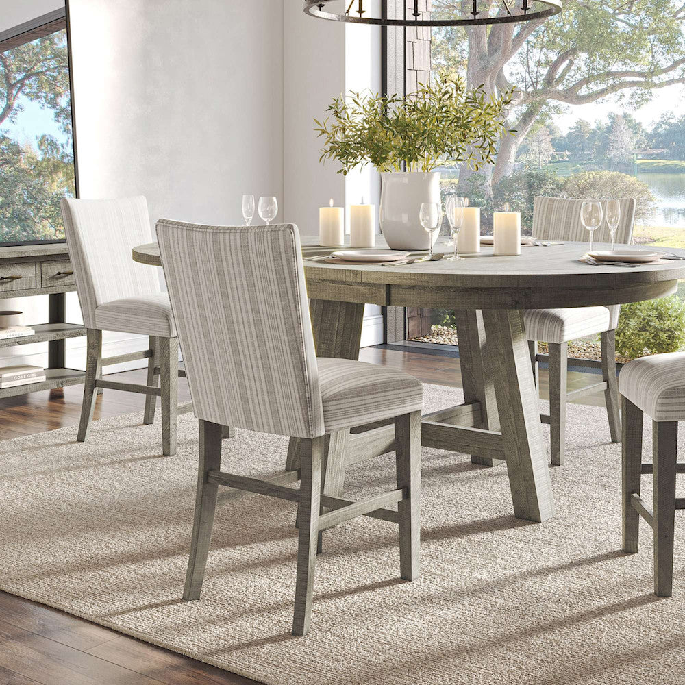 Jofran - Telluride Contemporary Rustic Pine Parsons Striped Upholstery Counter Stool (Set of 2) Driftwood Grey - 2231-BS405KD view 10