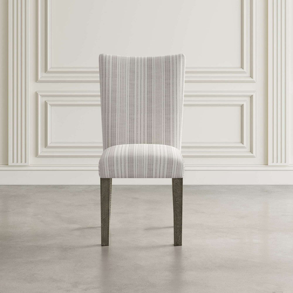 Jofran - Telluride Contemporary Rustic Pine Parsons Striped Upholstery Dining Chair (Set of 2) Driftwood Grey - 2231-405KD view 6