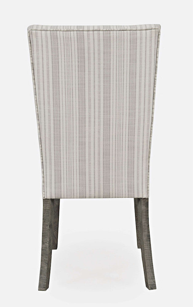 Jofran - Telluride Contemporary Rustic Pine Parsons Striped Upholstery Dining Chair (Set of 2) Driftwood Grey - 2231-405KD view 11