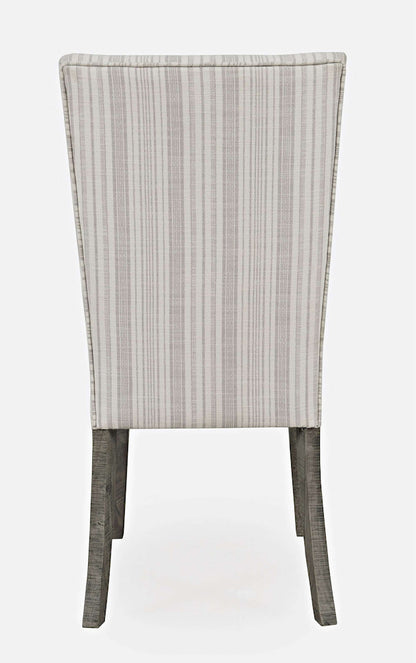 Jofran - Telluride Contemporary Rustic Pine Parsons Striped Upholstery Dining Chair (Set of 2) Driftwood Grey - 2231-405KD view 11